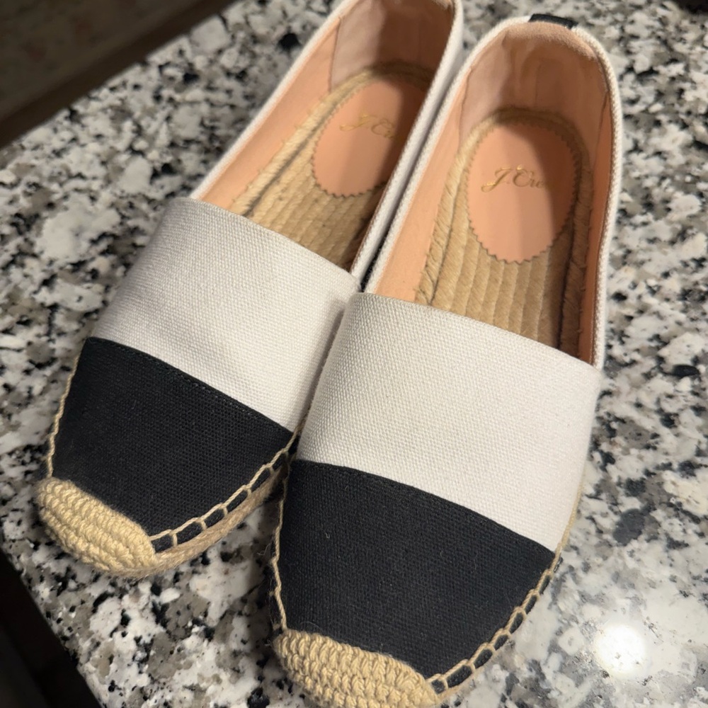 J. Crew Black and White Women's Espadrilles NWOT
